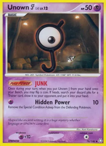 Unown J Pokémon card #76