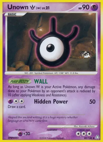 Unown W Pokémon card #80