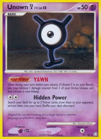 Unown Y Pokémon card #81