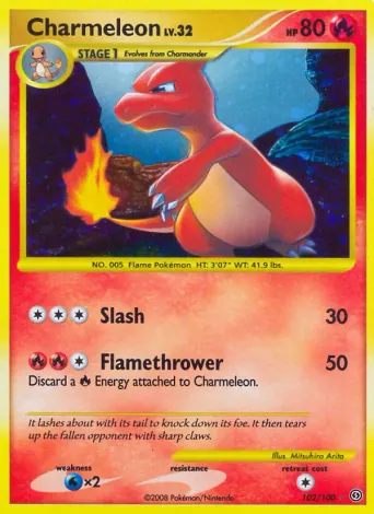 Charmeleon Pokémon card #102