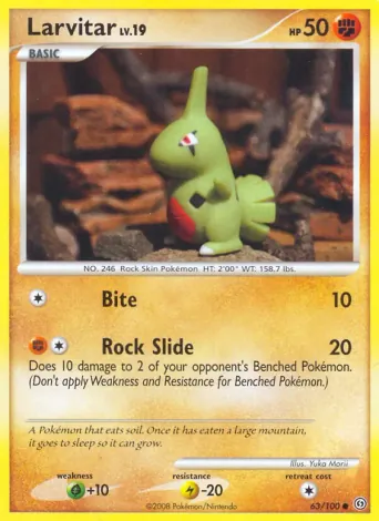 Larvitar Pokémon card #63