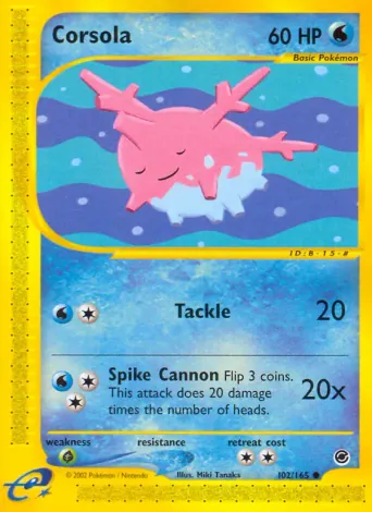 Corsola Pokémon card #102