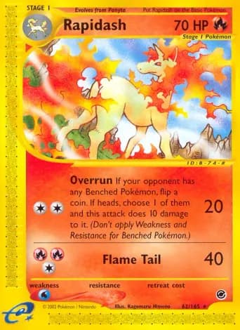 Rapidash Pokémon card #62