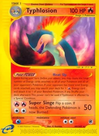Typhlosion Pokémon card #65