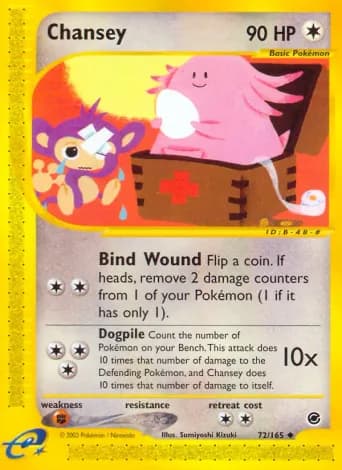 Chansey Pokémon card #72