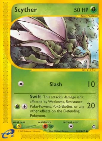 Scyther Pokémon card #106