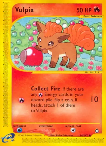 Vulpix Pokémon card #116
