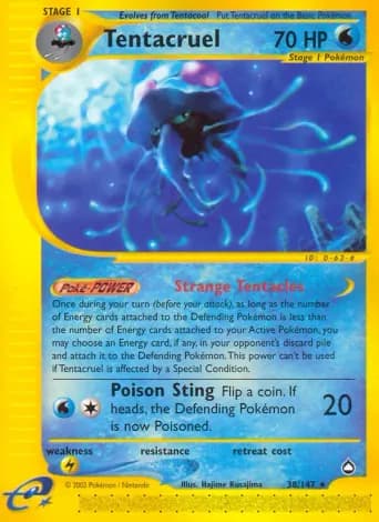 Tentacruel Pokémon card #38