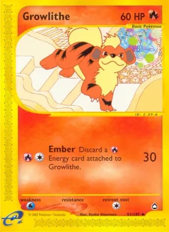 Growlithe Pokémon card #51