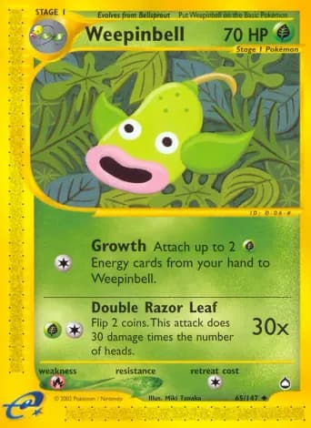 Weepinbell Pokémon card #65