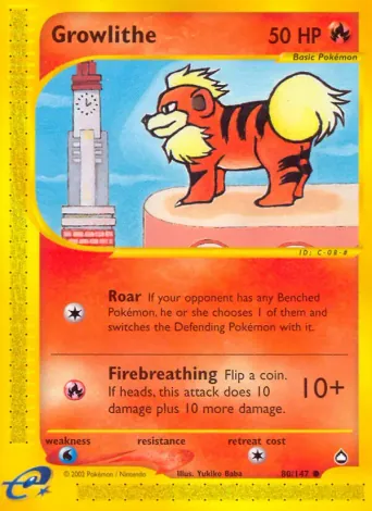 Growlithe Pokémon card #80