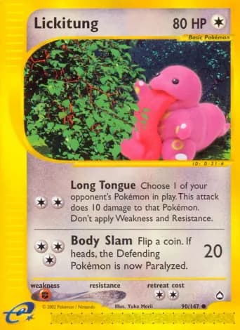 Lickitung Pokémon card #90