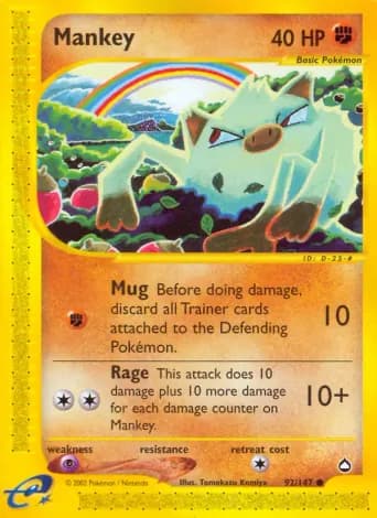Mankey Pokémon card #92