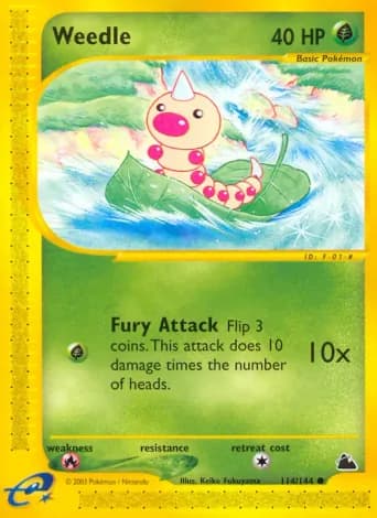 Weedle Pokémon card #114