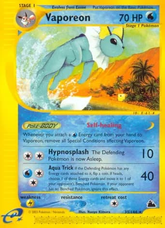 Vaporeon Pokémon card #33