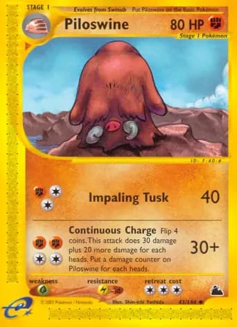 Piloswine Pokémon card #43