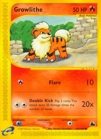 Growlithe Pokémon card #62