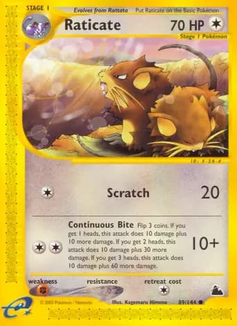 Raticate Pokémon card #89