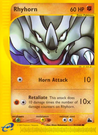Rhyhorn Pokémon card #91
