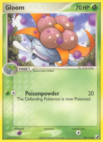 Gloom Pokémon card #58