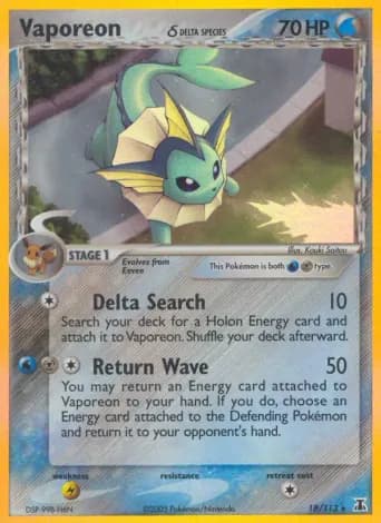 Vaporeon δ Pokémon card #18