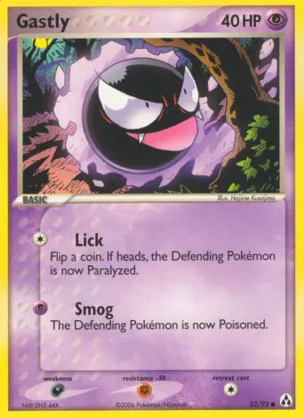 Gastly Pokémon card #52
