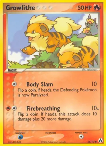 Growlithe Pokémon card #55