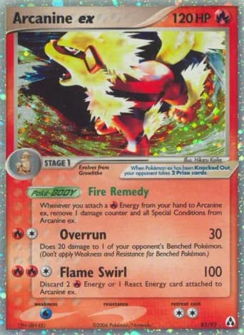 Arcanine ex Pokémon card #83