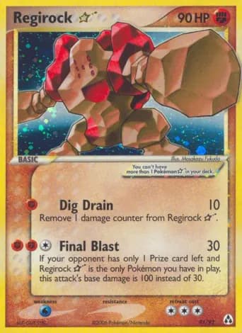 Regirock Star Pokémon card #91