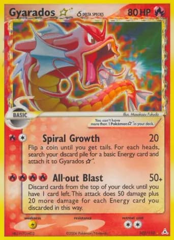 Gyarados Star δ Pokémon card #102