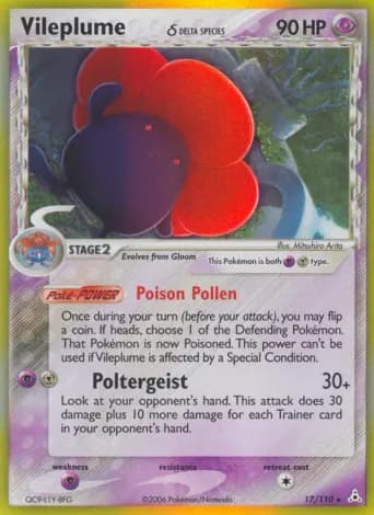 Vileplume δ Pokémon card #17