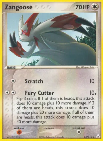 Zangoose Pokémon card #34