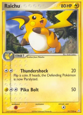 Raichu Pokémon card #51