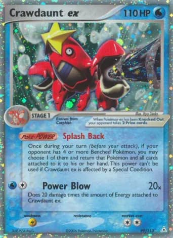 Crawdaunt ex Pokémon card #99