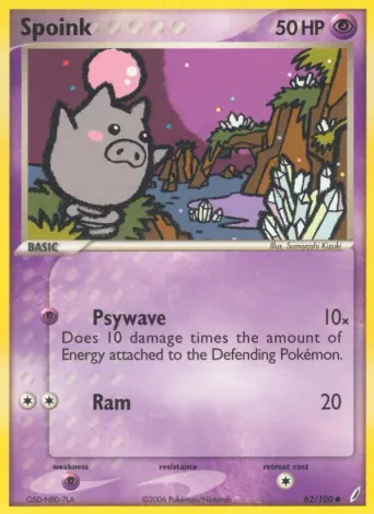Spoink Pokémon card #62