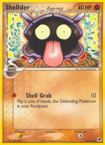 Shellder δ Pokémon card #63