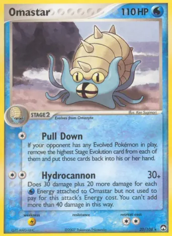Omastar Pokémon card #20