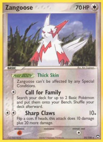 Zangoose Pokémon card #25
