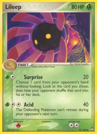 Lileep Pokémon card #52