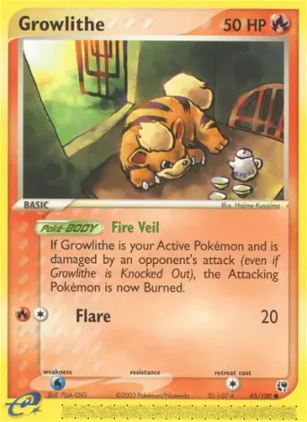 Growlithe Pokémon card #65