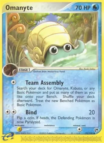 Omanyte Pokémon card #70