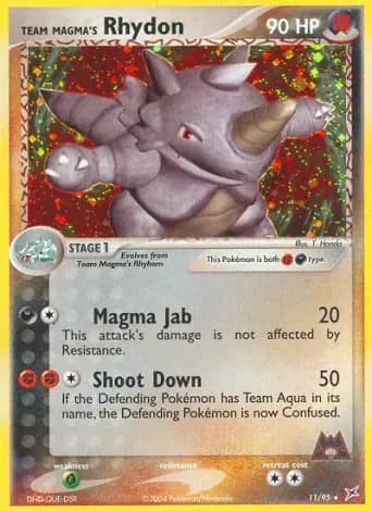 Team Magma's Rhydon Pokémon card #11