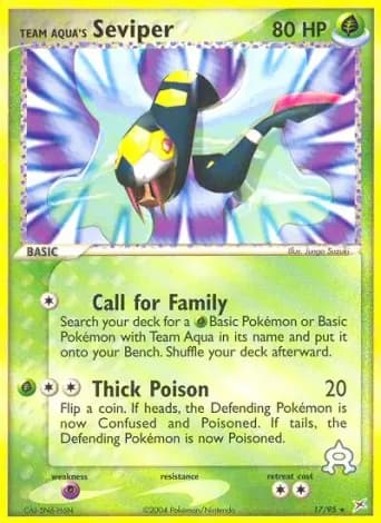 Team Aqua's Seviper Pokémon card #17