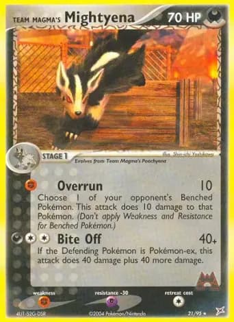 Team Magma's Mightyena Pokémon card #21