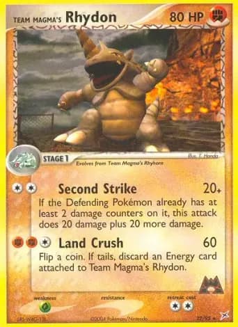 Team Magma's Rhydon Pokémon card #22