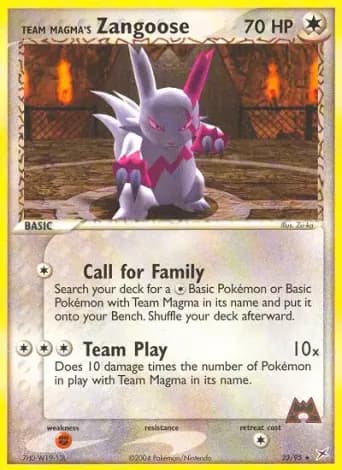Team Magma's Zangoose Pokémon card #23