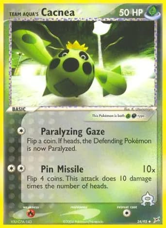 Team Aqua's Cacnea Pokémon card #24