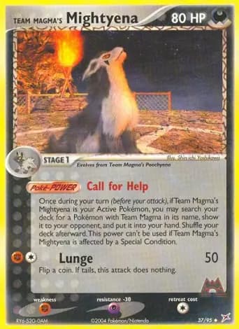Team Magma's Mightyena Pokémon card #37