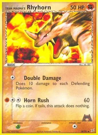 Team Magma's Rhyhorn Pokémon card #38