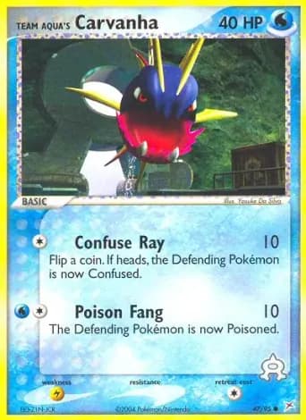 Team Aqua's Carvanha Pokémon card #47